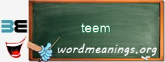 WordMeaning blackboard for teem